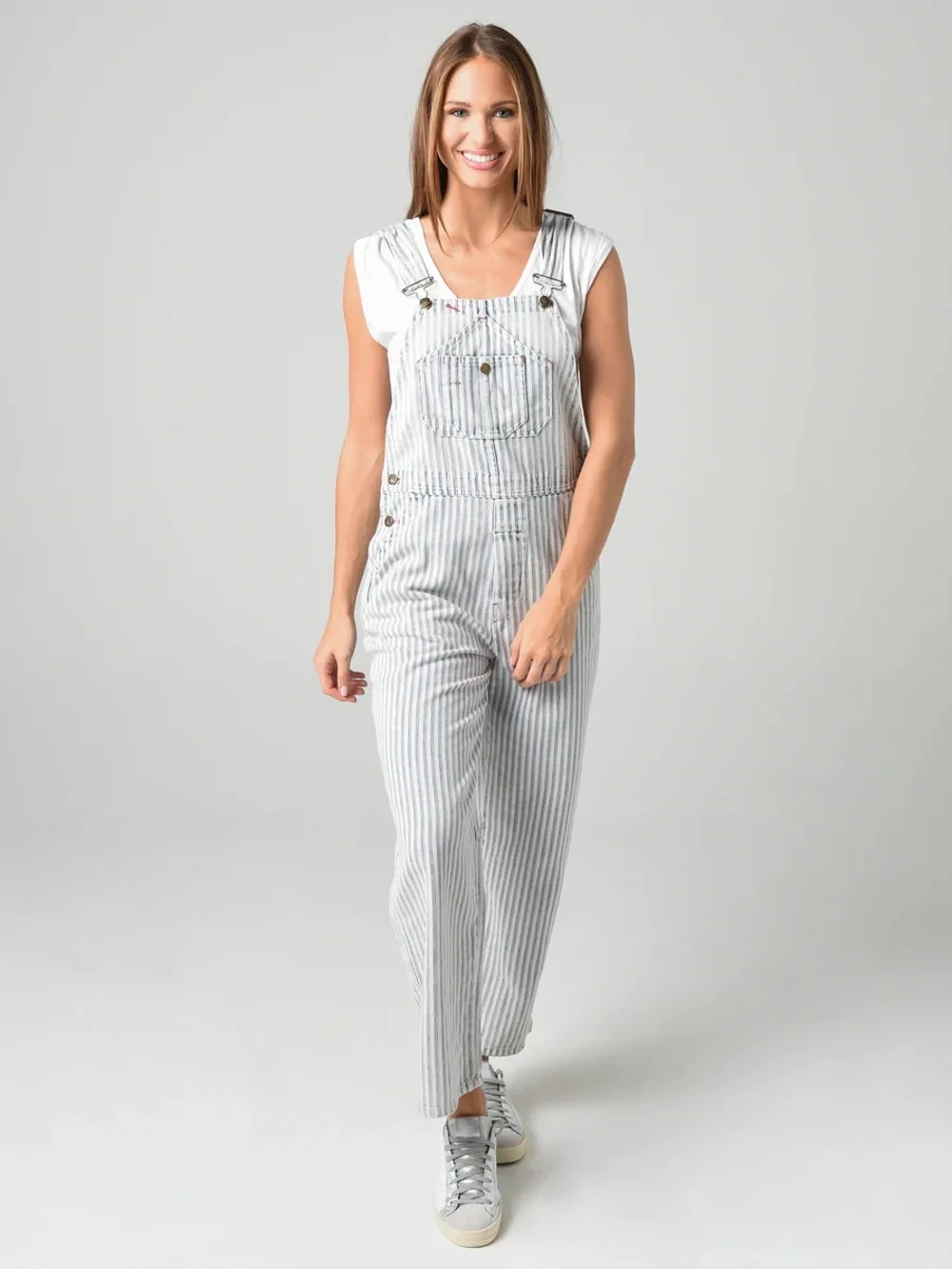 Faherty Topsail Stripe Straight Leg Overalls